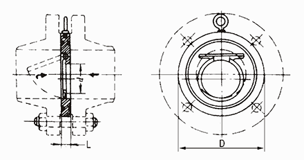 對夾圓片式止回閥結(jié)構(gòu)示意圖