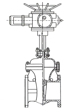 齒輪閘閥結(jié)構(gòu)示意圖